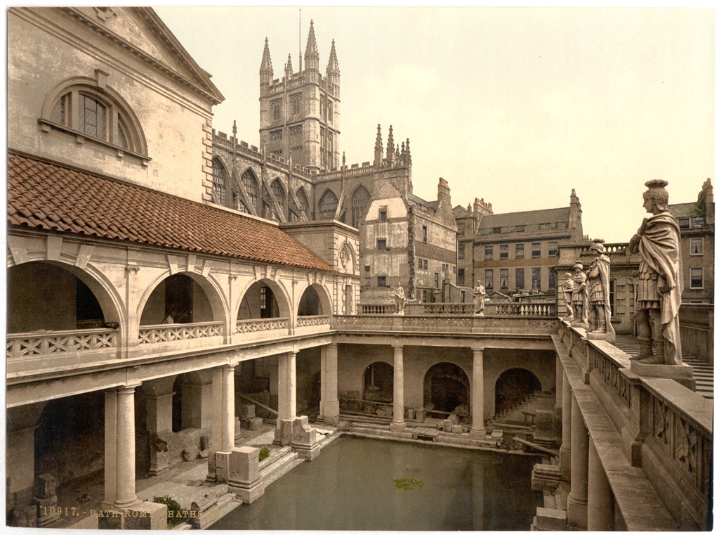 Great Bath and Abbey, circa 1900